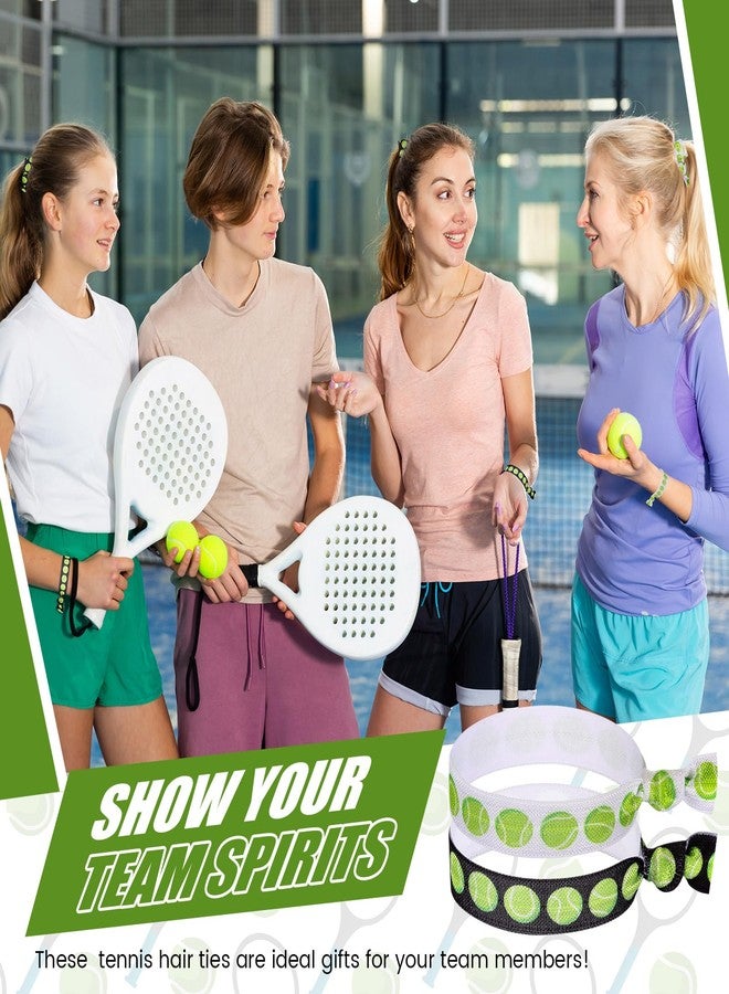 Hanaive 20 Pcs Tennis Hair Ties Tennis Hair Accessories Tennis Party Favors Team Gifts Tennis Scrunchie Elastic Ponytail Holders No Crease Ribbon Party Accessories for Women - Image 4